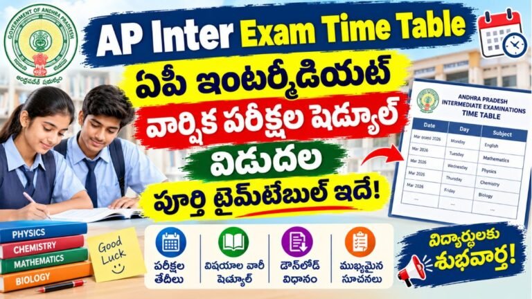 AP Inter Exam Time Table